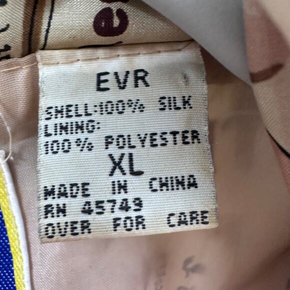 Vintage Evr 100% Silk Windbreaker Jacket Size XL Golfers Print Athleisure - Picture 4 of 9
